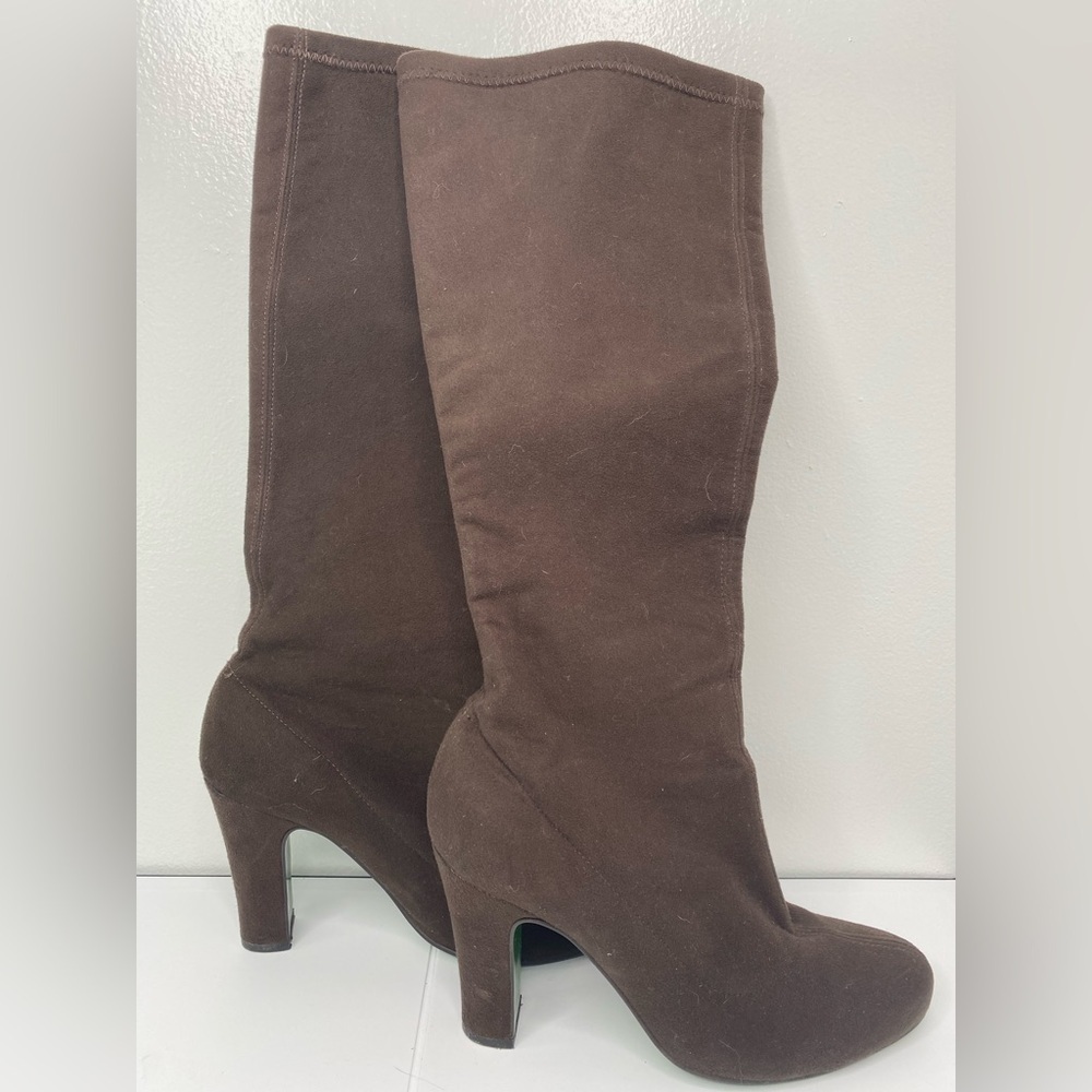 BODEN 38 Luxury Brown Suede Knee-High Women's Green Sole Boots